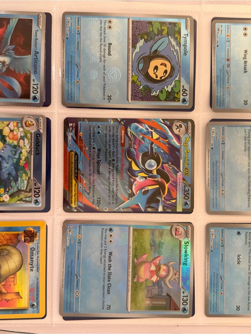 Pokemon Blue Water-Type Card Lot with Holo Accent